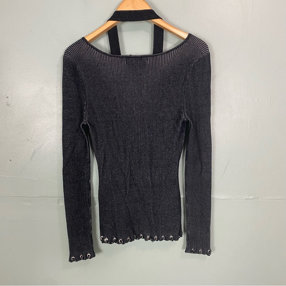 Urban Outfitters FANG NYC Paracord Long Sleeve‎ Black XL Halter Grommets - Picture 6 of 6